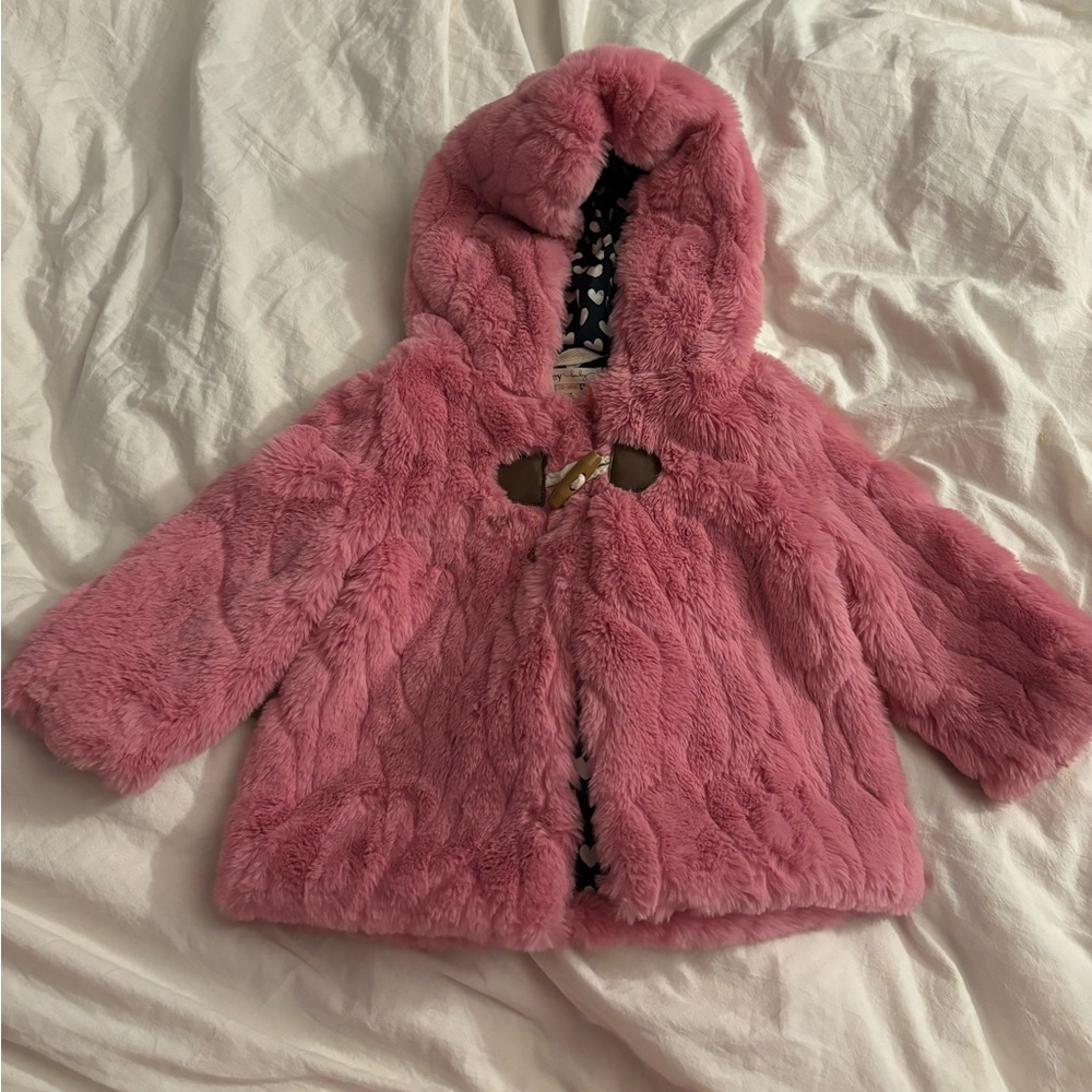 Fuzzy pink winter coat - Hatley baby